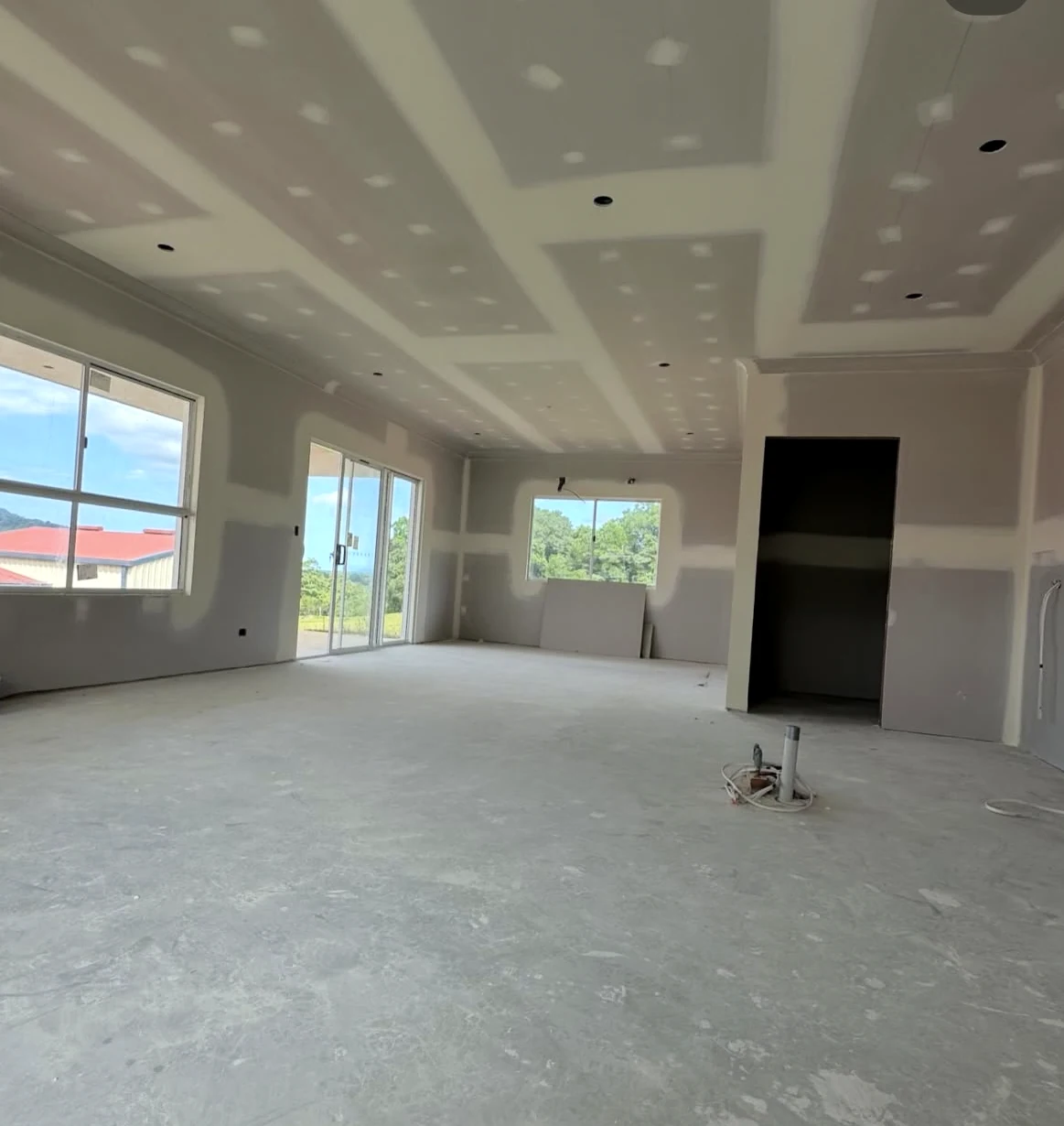 Interior electrical cut-out stage in a residential project